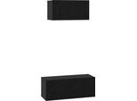 Syfax™ Set Mobile Tv 2 Pcs Rovere Nero Legno Multistrato