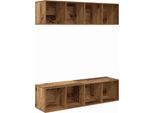 Syfax™ Set Mobile Tv 2 Pcs Legno Vecchio 37 X 37 X 142,5 Cm