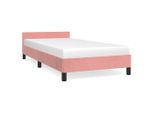 Syfax™ Giroletto Con Testiera Senza Materasso Rosa 100X200 Cm Velluto