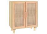 Syfax™ Credenza Marrone 60X30X70Cm Legno Massello Pino Rattan Naturale