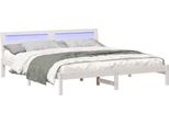 Syfax™ Struttura Del Letto Bianco 200 X 200 Cm Pino Massello