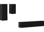 Syfax™ Mobile Tv Da Parete 3 Pcs Rovere Nero Legno Multistrato