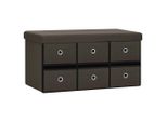 Syfax™ Cassapanca Pieghevole Marrone Scuro 76X38X38 Cm In Simil Lino