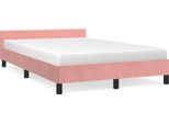 Syfax™ Giroletto Con Testiera Senza Materasso Rosa 120X200 Cm Velluto
