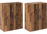 Syfax™ Mobiletto A Muro 2 Pcs Legno Vecchio 69,5 X 34 X 90 Cm