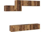 Syfax™ Set Mobile Tv 7 Pcs Legno Vecchio Legno Multistrato