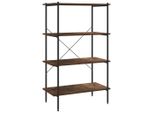 Syfax™ Scaffale Con 4 Mensole Nero E Naturale 80X40X130 Cm