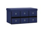 Syfax™ Cassapanca Pieghevole Blu 76X38X38 Cm In Simil Lino
