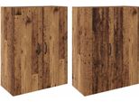 Syfax™ Mobiletto A Muro 2 Pcs Legno Vecchio 69,5 X 34 X 90 Cm