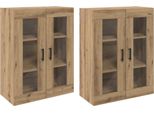 Syfax™ Armadi Da Muro 2 Pcs Rovere Artigianale 69,5 X 34 X 90 Cm