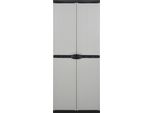 Syfax™ Armadietto Da Giardino Con 3 Ripiani Grigio E Nero 68X40X168 Cm