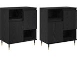 Syfax™ Sideboards 2 Pcs Rovere Nero 120 X 35 X 70 Cm Legno Multistrato