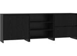 Syfax™ Credenza 3 Pcs Rovere Nero 70 X 41 X 75 Cm Legno Multistrato