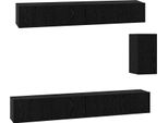 Syfax™ Mobile Tv Da Parete 3 Pcs Rovere Nero Legno Multistrato