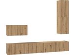 Syfax™ Mobile Tv Da Parete 4 Pcs Rovere Artigianale Legno Multistrato