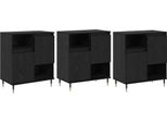 Syfax™ Sideboards 3 Pcs Rovere Nero 180 X 35 X 70 Cm Legno Multistrato