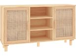 Syfax™ Credenza Marrone 105X30X60Cm Massello Di Pino E Rattan Naturale