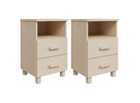 Syfax™ Comodini Hamar 2 Pz Ambra 40X35X62 Cm Legno Massello Di Pino
