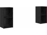 Syfax™ Set Mobile Tv 2 Pcs Rovere Nero 72 X 35 X 36,5 Cm