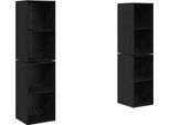 Syfax™ Set Mobile Tv 4 Pcs Rovere Nero 37 X 37 X 72 Cm
