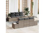 Syfax™ Set Divano Da Giardino 7 Pcs Grigio Polyrattan