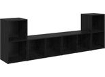 Syfax™ Set Mobile Tv 4 Pcs Rovere Nero 37 X 37 X 72 Cm