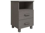 Syfax™ Comodino Hamar Grigio Chiaro 40X35X62 Cm Legno Massello Di Pino