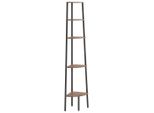 Syfax™ Scaffale Angolare 5 Livelli Marrone Scuro Nero 45,5X31,5X180 Cm