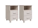 Syfax™ Comodini Hamar 2 Pz Bianchi 40X35X62 Cm In Legno Di Pino