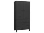 Syfax™ Armadio Industriale Nero 90X50X180 Cm In Metallo