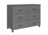 Syfax™ Credenza Hamar Grigio Scuro 113X40X80 Cm Legno Massello Di Pino