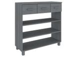 Syfax™ Consolle Hamar Grigio Scuro 90X35X90 Cm Legno Massello Di Pino