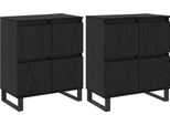 Syfax™ Credenza 2 Pcs Rovere Nero 60 X 35 X 70 Cm