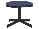 Syfax™ Poggiapiedi Blu 60X60X36 Cm In Tessuto E Pelle Finta