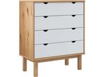 Syfax™ Cassettiera Otta Marrone E Bianco 76,5X39,5X90 Cm Legno Di Pino