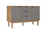 Syfax™ Credenza Otta Marrone E Grigio 113,5X43X73 Cm In Legno Di Pino