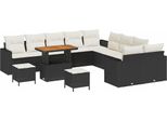 Syfax™ Set Divano Da Giardino 13 Pcs Nero Polyrattan