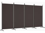 Syfax™ Divisorio A 4 Pannelli Marrone 346X180 Cm In Tessuto