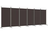 Syfax™ Divisorio A 6 Pannelli Marrone 520X180 Cm In Tessuto