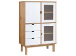 Syfax™ Credenza Otta Marrone E Bianco 85X43X125 Cm In Legno Di Pino