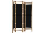 Syfax™ Divisorio Ambienti 4 Pannelli Pieghevole 160 Cm Bambù E Tela