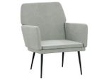 Syfax™ Poltrona Grigio Chiaro 62X79X79 Cm Velluto