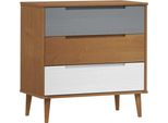 Syfax™ Cassettiera Molde Marrone 80X40X80 Cm In Legno Massello Di Pino