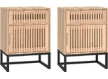 Syfax™ Comodini 2 Pz 40X30X55,5 Cm Legno Multistrato E Ferro