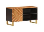 Syfax™ Mobile Porta Tv Marrone E Nero 80X31,5X46 Cm In Legno Di Mango