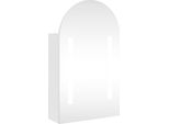 Syfax™ Armadietto Bagno Con Specchio E Led Ad Arco Bianco 42X13X70 Cm