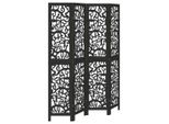 Syfax™ Divisorio Ambienti 4 Pannelli Nero Legno Massello Di Paulownia
