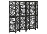 Syfax™ Divisorio Ambienti 6 Pannelli Nero Legno Massello Di Paulownia