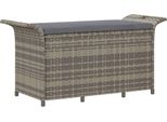 Syfax™ Panca Da Giardino Con Cuscino Grigio 116X46X57 Cm In Polyrattan