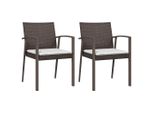 Syfax™ Sedie Giardino Con Cuscini 2Pz Marroni 5,56X57X83 Cm Polyrattan